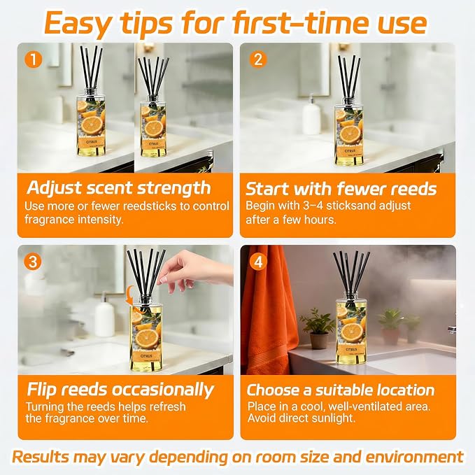 SCENTORINI Reed Diffuser Oil Refill, Citrus Diffuser Oil 6.76 Fl Oz, Natural Scented Essential Oil Refill Long Lasting Summer Home Fragrance for Room Spa Aromatherapy Bathroom Home Decor