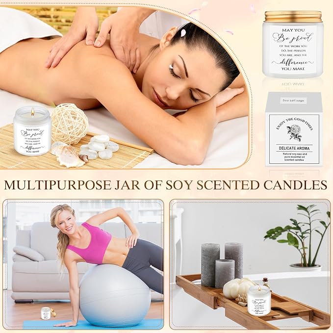 MTLEE 20 Pcs Thank You Gifts Candles 3.5 oz Employee Appreciation Inspirational Scented Soy Wax Candle Thanks Gift for Coworker Women Volunteer Teacher(Classic,White)