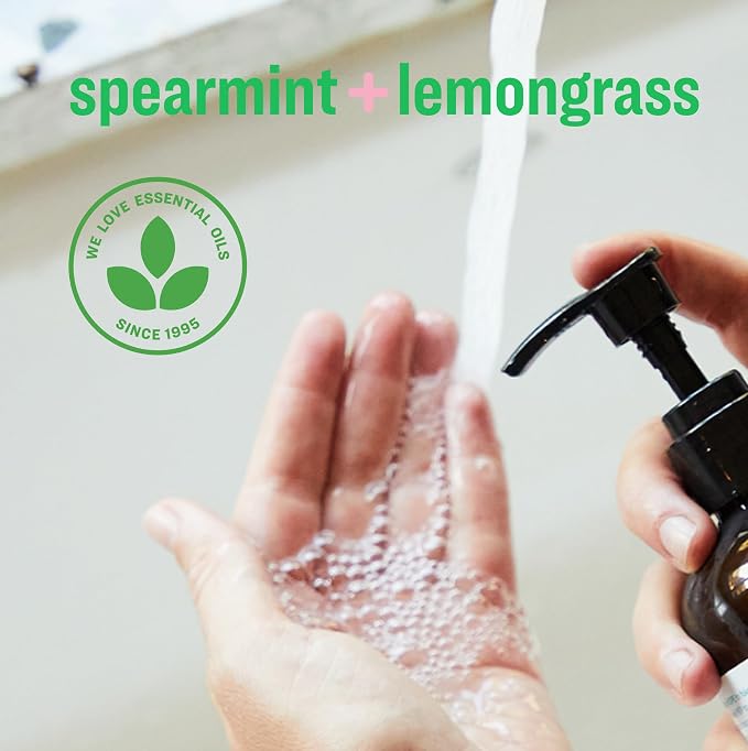 Everyone Liquid Hand Soap,12.75 Ounce,Spearmint and Lemongrass,Plant-Based Cleanser with Pure Essential Oils,(Pack of 6)