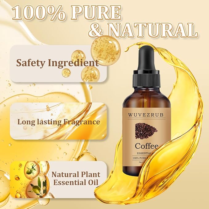 Coffee Essential Oil 60ML - 100% Pure and Natural Oils for Aromatherapy Diffuser - 2 Fl Oz/Coffee