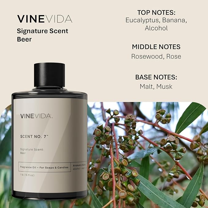 VINEVIDA [16oz] Beer Fragrance Oil for Candle Making and Soap Making - Premium Candle Scents for Soy Candles
