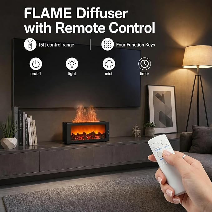 300ML Essential Oils Diffuser with Remote Control- Aromatherapy Aroma Humidifier, Upgrade 7 Colors Noiseless -Quiet Ultrasonic Aromatherapy Device with 7-Color LED Night Light Home