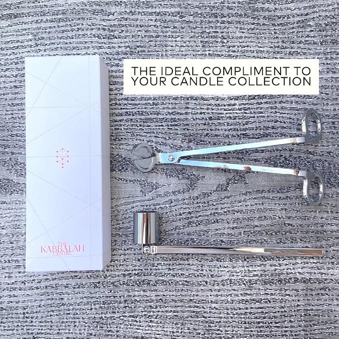 The Kabbalah Centre Candle Wick Trimmer and Candle Snuffer Accessory Set I Great Gift for Him or for Her (Silver)