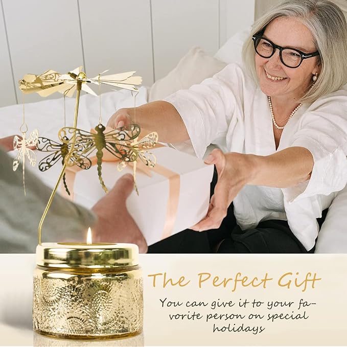 Dragonfly Candle Birthday Gifts for Best Friends,Rotating Scented Candles Funny Gifts for Women,Her, Wife,Home Decor,Scented Candle with Gift Box