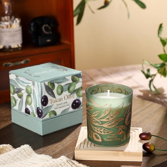 ROMIIE ZOI Scented Candle - Tuscan Olive- 6oz Aromatherapy Soy Wax Jar Candle for Home, Gifts for Women - 170g