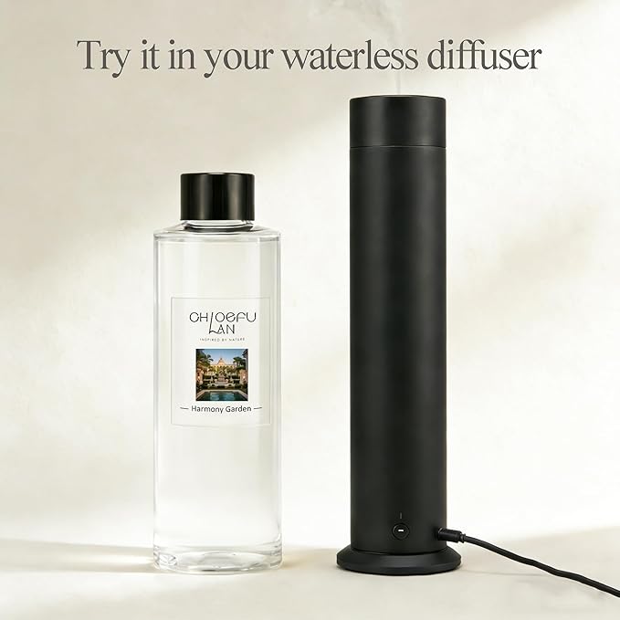 Harmony Garden Scented Oil Diffuser Refill 6.76 fl oz Crisp Botanical Aromatherapy Oil for Bedroom & Patio Outdoor-Inspired Air Freshener, 0% Alcohol, Unique Blend to Relieve Stress