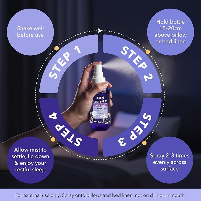Lavender & Chamomile Sleep Spray with Melatonin – Natural Pillow Mist for Deep Sleep, Warm & Grounding Bed Spray for Adults, Gifts for Teen Girls and Women