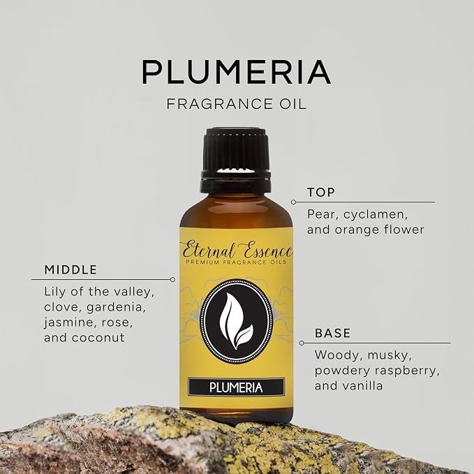 Eternal Essence Oils Plumeria 30ml Premium Fragrance Oil - for Candle, Soap Making, Aromatherapy, Diffusers, Home Care, & Humidifiers