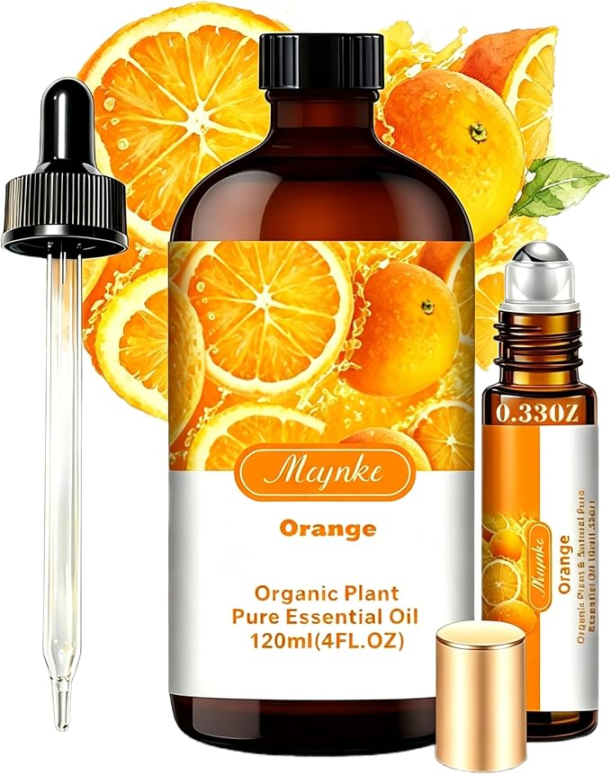 Orange Essential Oil, Orange Oil for Cleaning, Diffuser, Humidifier, DIY Soap, Candle, Energy, Home, Gift Ready,Orange Fragrance Oil - MLYNKL Essential Oils (4.33 fl oz / 130ml)