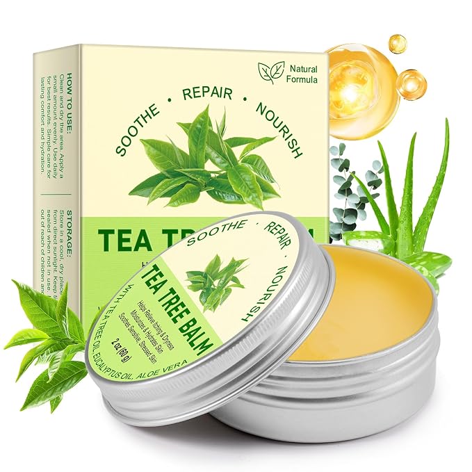 Meifenla Tea Tree Oil Balm,Premium Multi-Plant Complex Formula for Itching & Dry Skin - Moisturizing Care for Hands, Feet, Elbows & Knees | Non-Greasy For All Skin Types