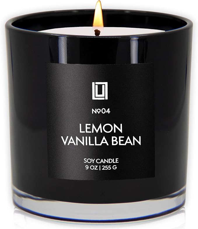 Lulu Candles | Lemon & Vanilla Bean | Luxury Scented Soy Jar Candle | Hand Poured in The USA | Highly Scented & Long Lasting (9 Oz.)