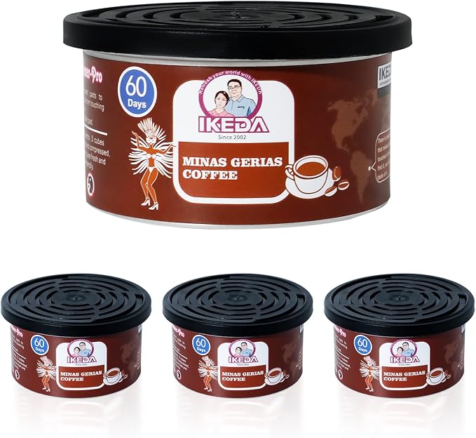 Car Air Freshener: Minas Gerais Coffee Scent | Car Scents | Odor Eliminator Essential | Long-Lasting | Strong Fragrance | For Home Closet | 1.5 Oz | Pack of 4…