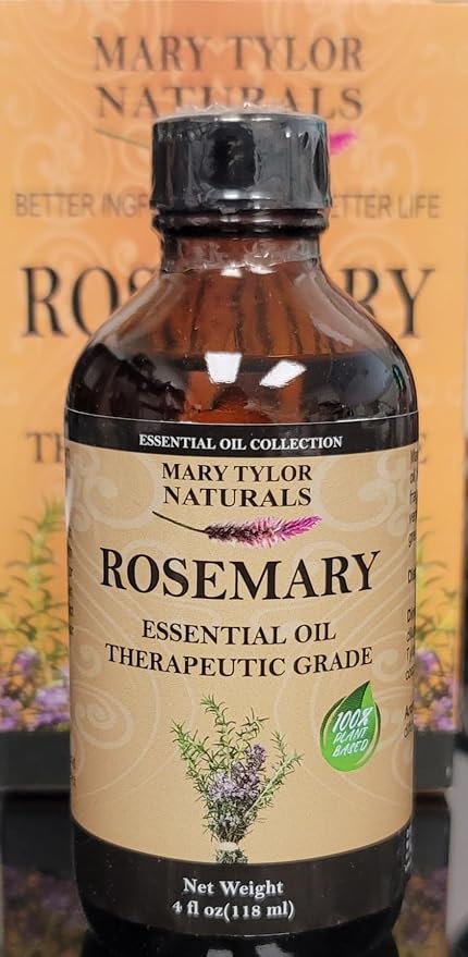 Rosemary Essential Oil (4 oz) Premium Therapeutic Grade, 100% Pure and Natural, Perfect for Aromatherapy, Diffuser, DIY by Mary Tylor Naturals