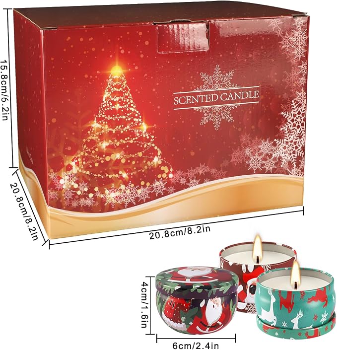 36 Packs Christmas Scented Candles Gift- Aromatherapy Candle-2.5oz Soy Wax-Long Lasting Burn time, Christmas Thanksgiving Gifts, Home Decor