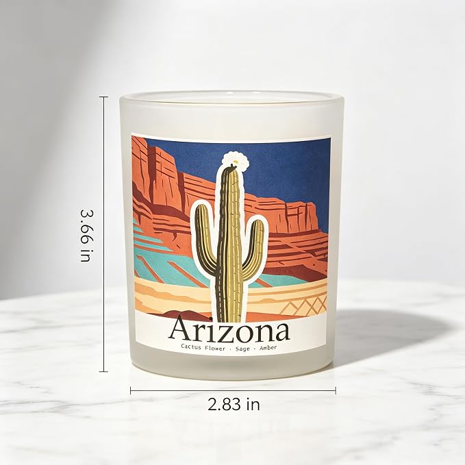 Arizona Dawn Scented Candle, Cactus Flower & Sage & Amber, Arizona Gifts, Arizona Souvenirs, Arizona Decor, Cactus Gifts, 100% Soy Wax, 7OZ