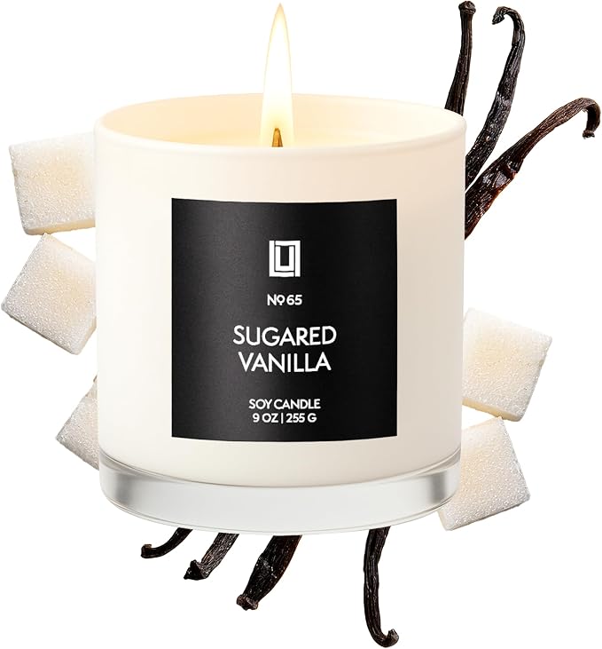 Lulu Candles | Sugared Vanilla | Luxury Scented Soy Jar Candle | Hand Poured in The USA | Highly Scented & Long Lasting- 9 Oz.