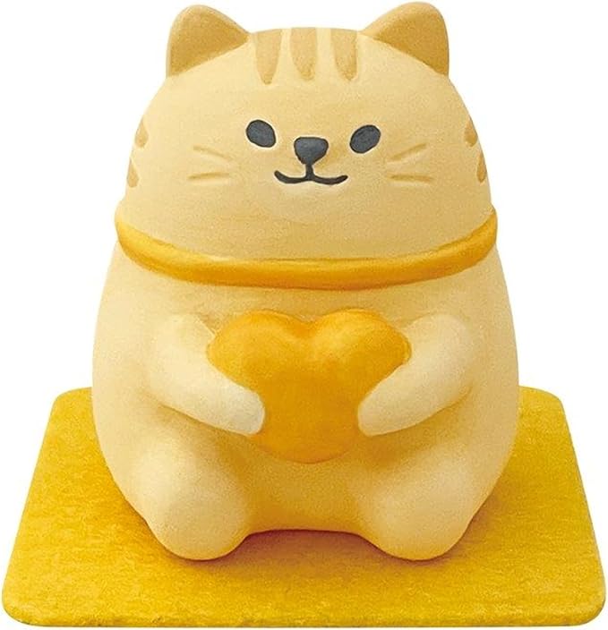 Stone Diffuser Cute Lucky Cat Passive Diffuser for Essential Oil, Non-Electric (Yellow)