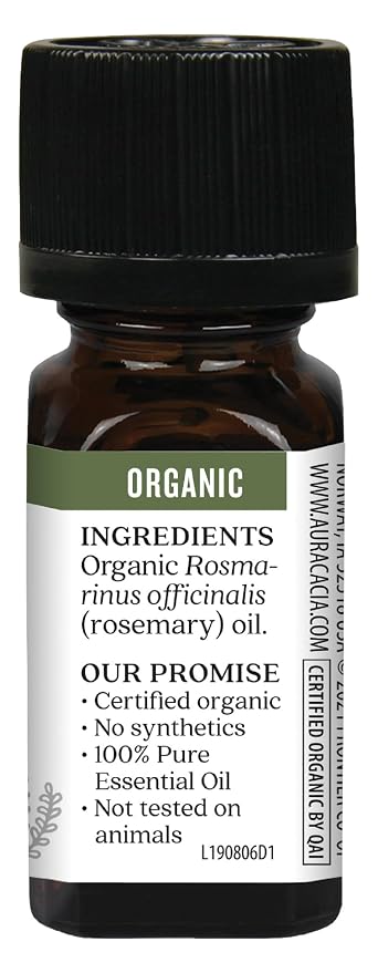Aura Cacia Aromatherapy 100% Organic Essential Oil, Rosemary - 0.25 Oz