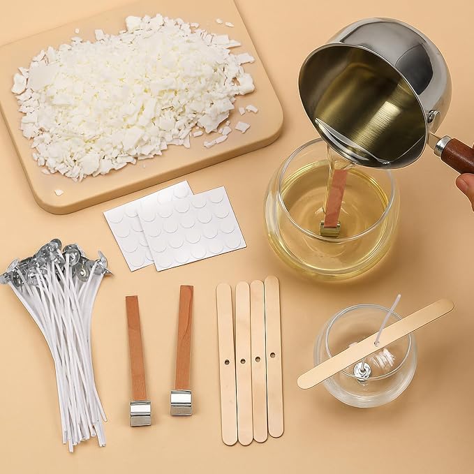 Blingfun Candle Making Kit for Beginners, Soy Wax Candle Making Supplies with Natural Soy Wax, Essential Oils, Color Dye, Melting Pitcher & Wick Set, DIY Home Craft Gift for Adults & Women