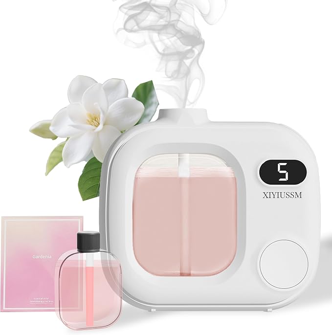 Waterless Essential Oil Diffuser Portable Cordless Aromatherapy Scent Machine for Home Office Car Large Room Battery Powered Ultrasonic Diffuser with 5 Mist Modes for Bedroom Classroom Travel