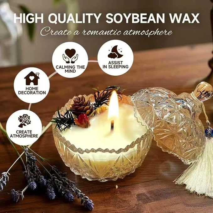 Lavender Candle, 7oz Jar Scented Candles Gift for Women, Home Decor | Long Burning,Clean Soy Wax Jar Candle,Home Fragrance,Aroma,Thoughtful Gift for Holiday,Birthday,Mother's Day,Housewarming