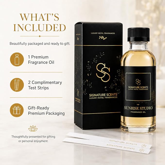 Luxury Hotel Diffuser Oil for Hotels and Homes - Aromatherapy Oils for use with an Essential Oil Diffuser at Home - Fragrance-Scent Diffuser Oil Blend (Sunrise Studio) 4.05fl oz (120ml)