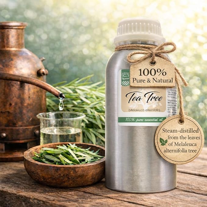 GreenHealth - 16 fl oz Tea Tree Essential Oil (100% Pure & Natural), Aluminum Bottle, Uncut