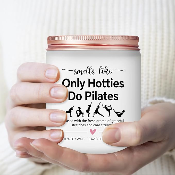 Pilates Gifts for Women - Pilates Gifts for Lovers, Instructors, Teacher - Reformer Studio Decor & Accessories - Lavender Scented Candle