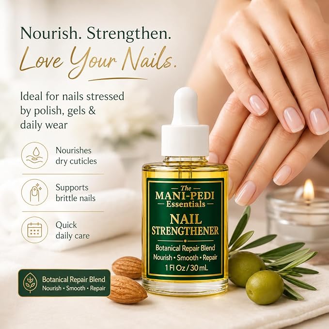 TMPE Nail Strengthener Oil for damaged, brittle nails. Keratin Repair Blend with nourishiment of Jojoba, Almond & Tea-Tree Oils. Helps Nails grow longer & stronger - 1 fl oz