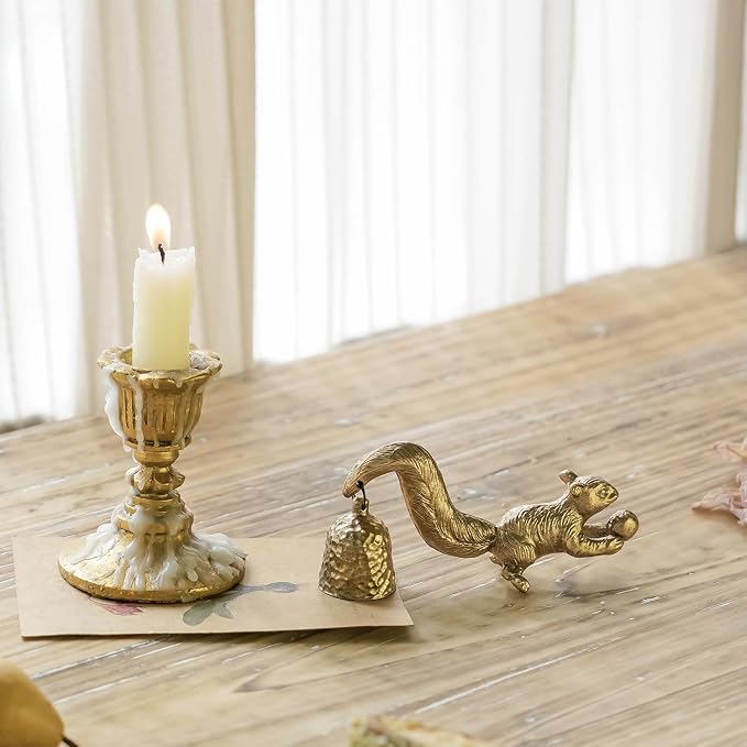 NIKKY HOME Candle Snuffer, Vintage Candle Extinguisher with Squirrel Decorative Metal Candle Snuffers with Long Handle Candles Accessory Candles Accessories Gift
