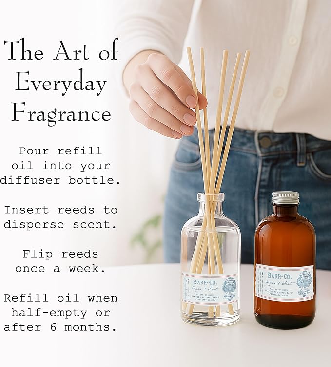 Barr Co. Original Scent Reed Diffuser Refill, A Dreamy Milk, Oat, Vetiver & Vanilla Aroma Scented Diffusers for Home, All-Natural Fragrance for Women & Men, 8 fl oz