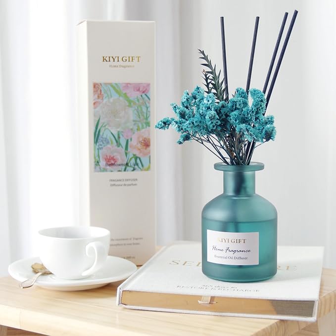 Reed Diffuser Set,Scent Diffuser with Sticks, Home Fragrance, Reed Diffuser for Bathroom, Shelf Decor, 4.06oz Bellflower