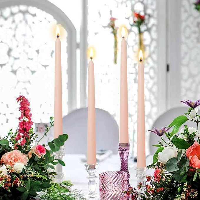 Candlesticks Long Taper Candle,Cappuccino Rose Scented 10 Inches Candle Sticks Smokeless Tapered Candles for Home Décor Holiday Gifts