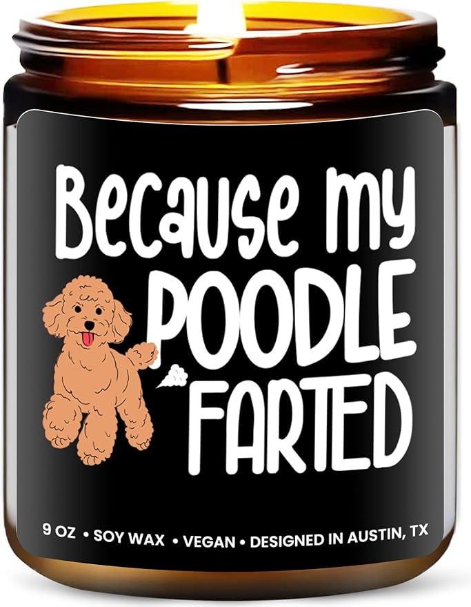 Funny Poodle Candle, Poodle Gifts for Women and Men, Unique Funny Pet-Themed Gift Ideas for Her, Best Present for Pet Lovers, Perfect Present for Dog Mom and Dog Dad, Birthday, Christmas, Gift-Ready