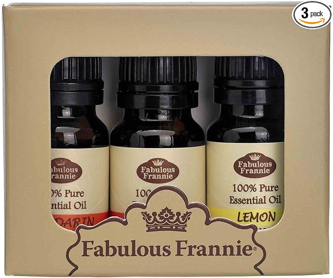 Fabulous Frannie Detox Pure Essential Oils Set Lemon, Grapefruit and Mandarin .33oz (Pack of 3)