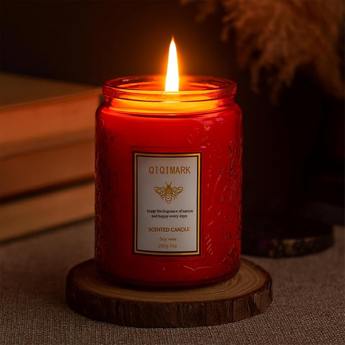 Scented Candles Gift Set for Women, 6 Pack Soy Wax Aromatherapy Candles, Long Lasting Candles for Home, Compatible with Candle Warmer Lamps, Birthday Romantic Gifts, Red Candles