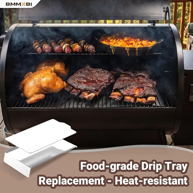 Drip Pan Heat Baffle and 6-Pack Aluminium Grease Drip Tray Liners Replacement Parts for Traeger Pro 780 Pellet Grills, Heavy-Duty Drip Tray Liner for Traeger BAC780 Grill Accessories