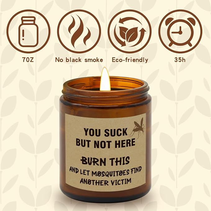 Citronella Candle for Indoor or Outdoor Use – Funny Citronella Candle for Patio, Camping & Gifts, Natural Soy Wax (7.2oz)