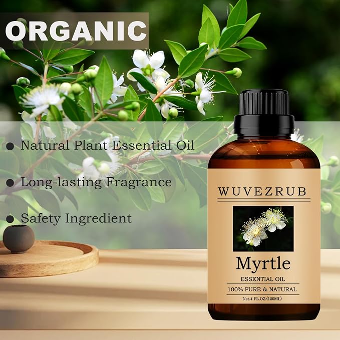 Myrtle Essential Oils, 120ML Pure and Natural Essential Oil for Aromatherapy Diffuser - Myrtle /4 Fl Oz