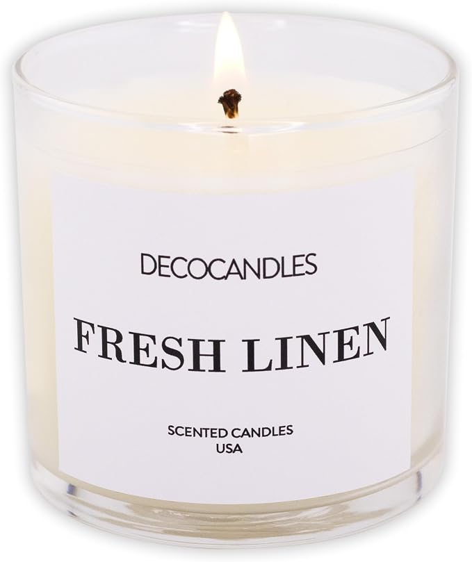 Urban Concepts by DECOCANDLES - Fresh Linen - Highly Scented Soy Candle - Long Lasting Clean Aroma - Hand Poured in USA (6 Oz.)