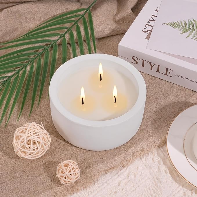 Viyffo 20oz Large White Scented Candle for Women – Vanilla Dreamscape, 3 Wick Non Toxic Soy Candle, Matte Ceramic Jar, Luxury Home Fragrance, Elegant Room Decor & Premium Gift