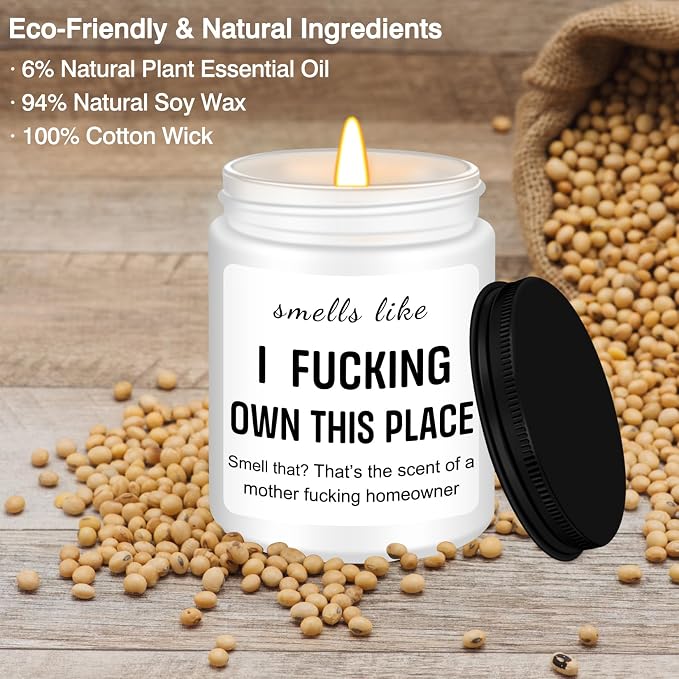 Homsolver House Warming Gifts New Home, Funny Housewarming Gifts for Women, Men, Neighbor, New Homeowner, Apartment, House Warming Party Lavender Candles Decor Gift Ideas