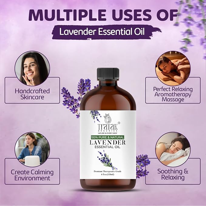 Lavender Essential Oil with Premium Dropper - Undiluted Essential Oil for Diffuser & Aromatherapy - Lavender Oil, Huge 4 fl oz (Pack of 2)