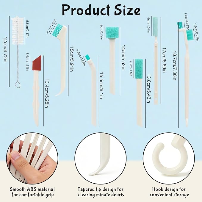 11 Pcs Humidifier Cleaner Brush Set, Small Cleaning Brushes for Tight Spaces, Crevice Cleaning Brushes Tool Mini Bottle Brush for Travel Humidifiers, Keyboards, Tiles, Bottles, Cup and Toasters
