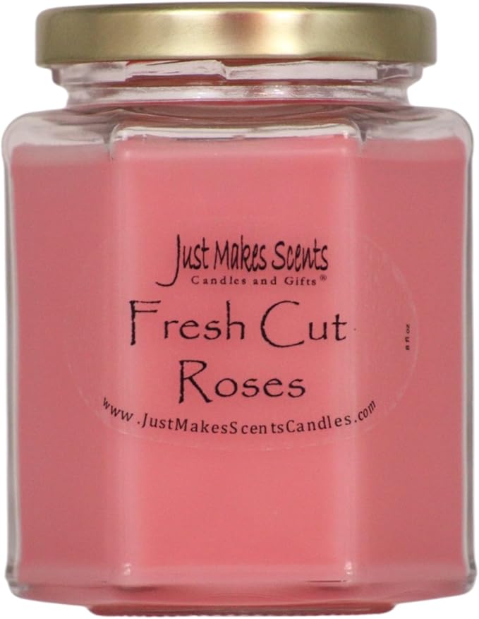 Fresh Cut Roses Scented Blended Soy Candle by Just Makes Scents