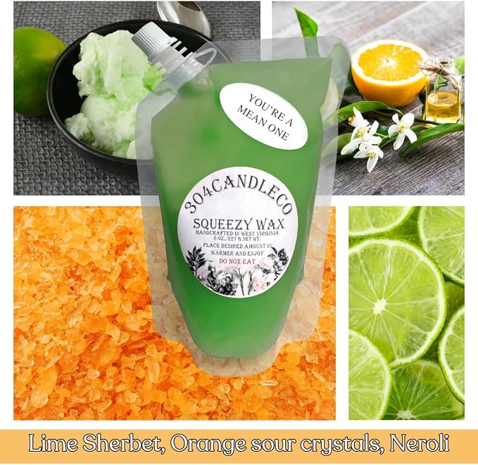304CandleCo Large Squeeze Soy Wax Melt - 50 SCENTS! - Highly Fragrant & Hand-Crafted - Easy Mix & Match - American Made - Perfect for Wax Warmers (3oz, Citron Sorbet)