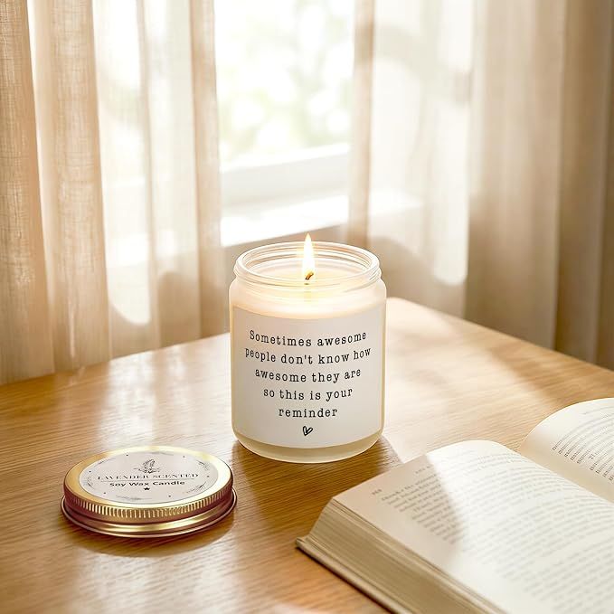 Gifts for Women Men, Birthday Gifts for Women, Friendship, Relaxation, Thank You, Inspirational Gift, Graduation Gift for Woman Man Friend Teacher Mom Girlfriend Sister Bestie, Lavender Candle 7Oz