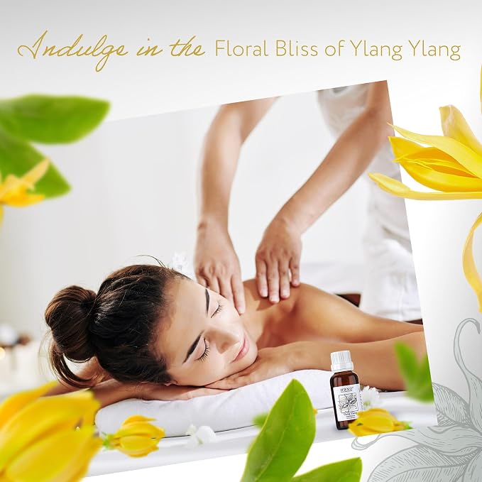 HBNO Ylang Ylang Essential Oil - 1 OZ (30 ml) Travel Size - Perfect for Aromatherapy, DIY, Candle Making, Soap Making, Diffusers