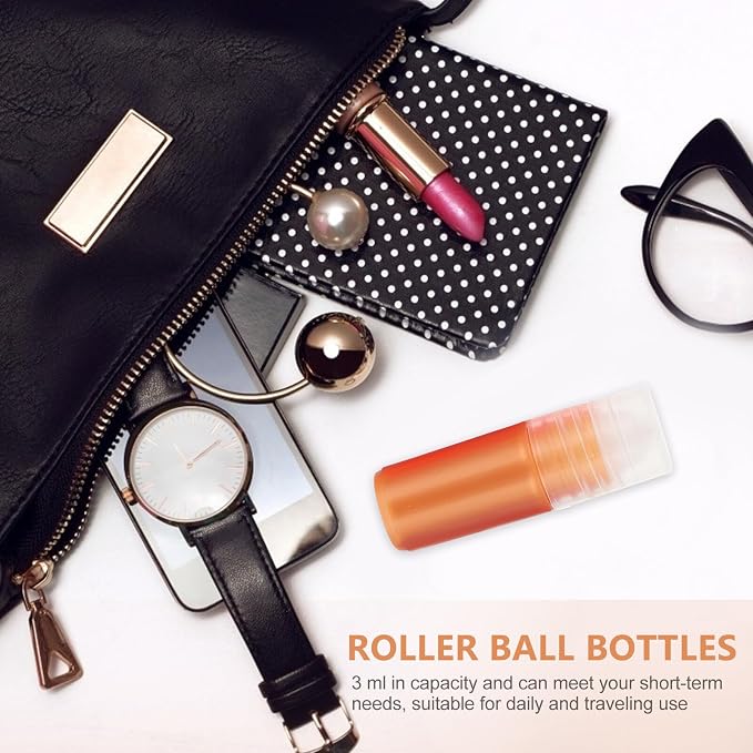 Healeved 20pcs 3ml Refillable Plastic Essential Oil Roll-on Bottles with Roller Balls for DIY Aromatherapy and Perfume, Portable Travel-friendly Empty Roller Bottles Kit Random Color