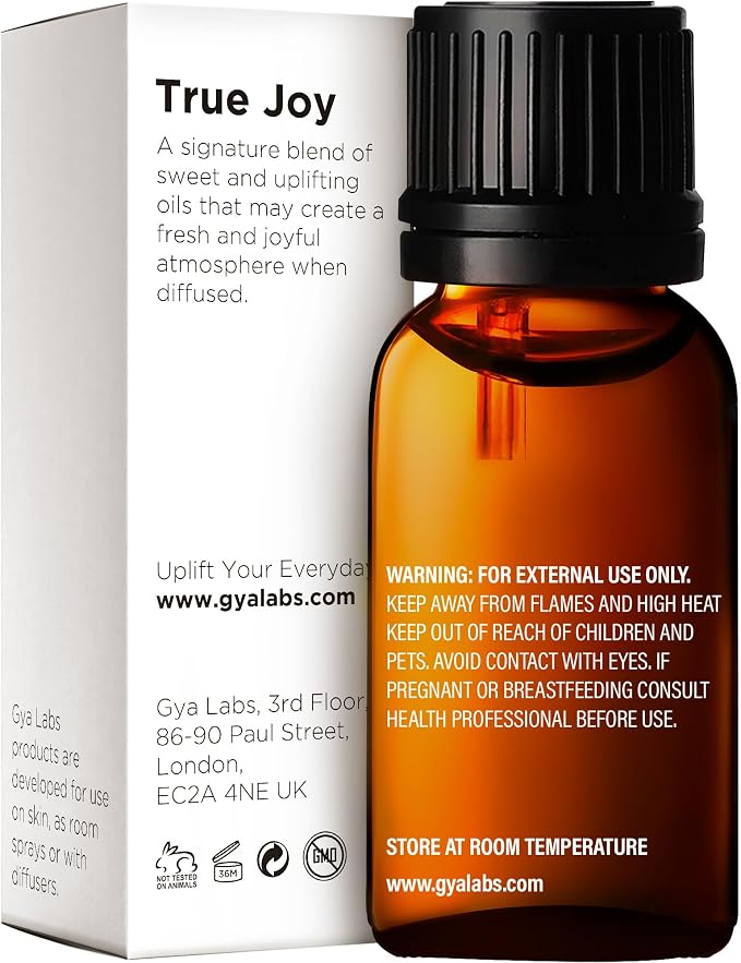 Gya Labs Joy Essential Oil Blend - 100% Pure Natural Undiluted True Joy Essential Oil - Calming & Uplifting (0.34 Fl Oz) (Pack of 3)